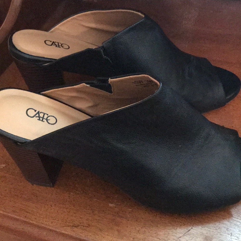 Black Cato heels sz 10W. Worn once!
